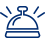 Blue service bell icon. Representing various white-glove services.