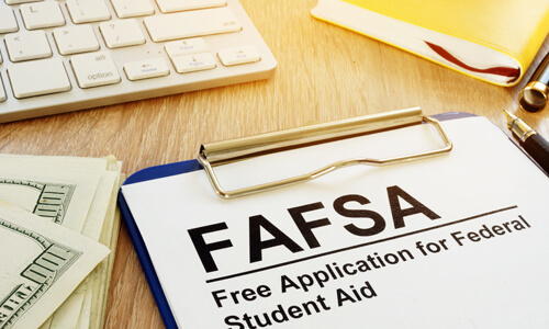Closeup of FAFSA application.