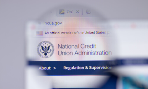 Closeup of computer monitoring displaying ncua.gov