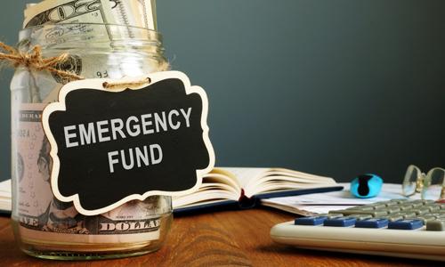 Emergency Fund jar with calculator