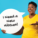Woman who needs a new kitchen, considering a HELOC to help fund her needs.