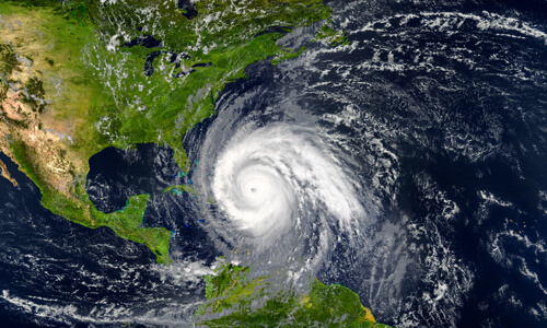 tropical hurricane approaching the USA.Elements of this image are furnished by NASA.